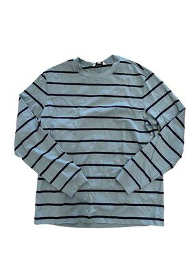 CLUB MONACO Blue Striped Long Sleeve Crewneck Shirt NWOT Medium